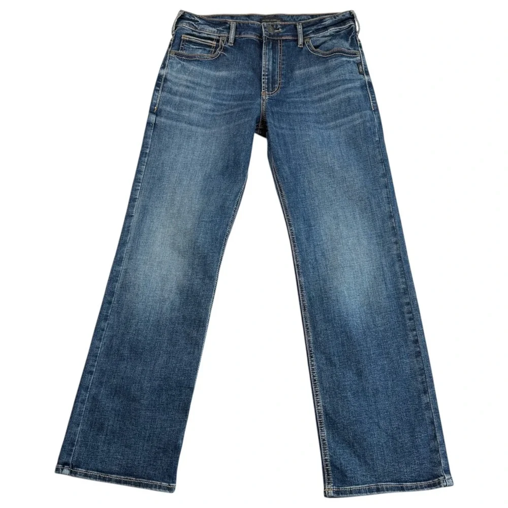 Silver Jeans Mens Gordie Straight Leg Stretch Jeans‎ 30x30 Medium Wash Denim